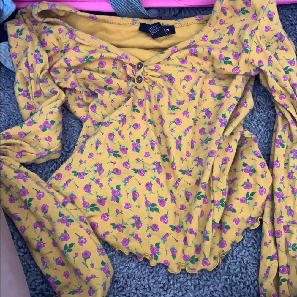 A yellow flowers shirt from forever21